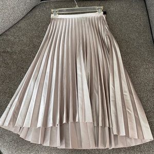 Shimmer beige midi high low skirt - Zara